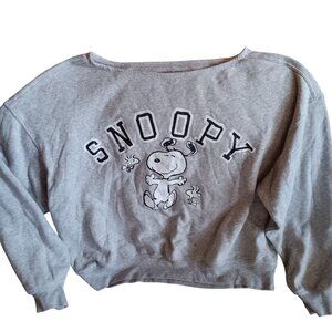 Women's XL Sweatshirt Snoopy Peanuts Hybrid Graphic XL Gray Oversize